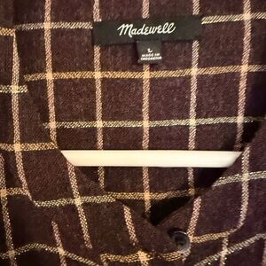 Madewell Checkered Button-Up in Brown and Tan
